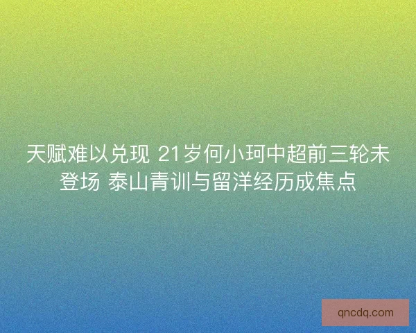 天赋难以兑现 21岁何小珂中超前三轮未登场 泰山青训与留洋经历成焦点