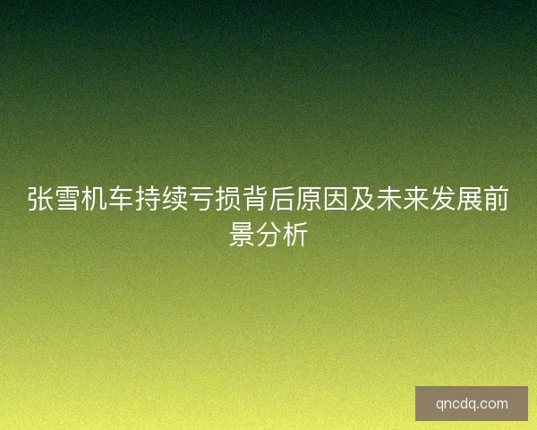 张雪机车持续亏损背后原因及未来发展前景分析